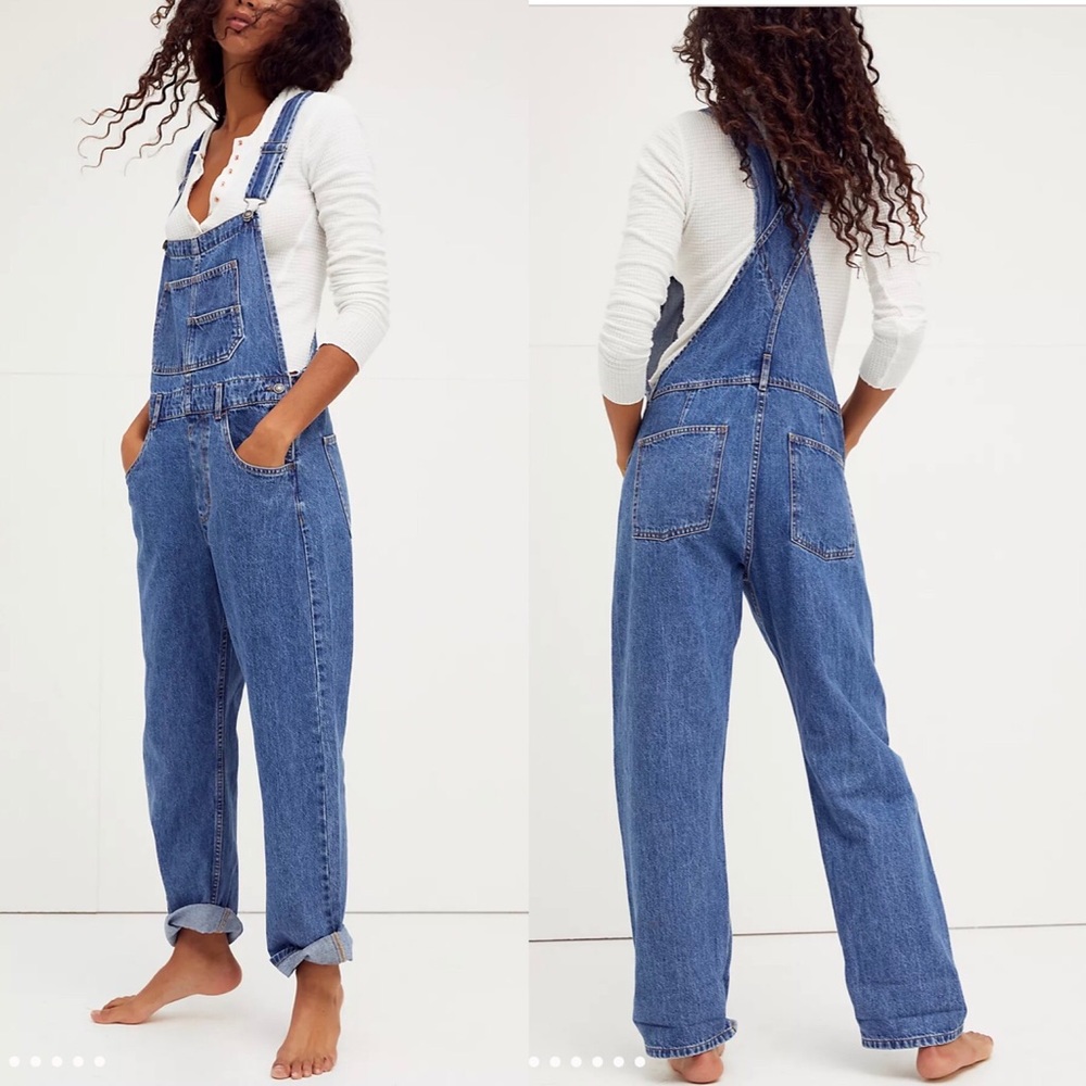 Free People Ziggy Slouchy Denim Overalls NWT